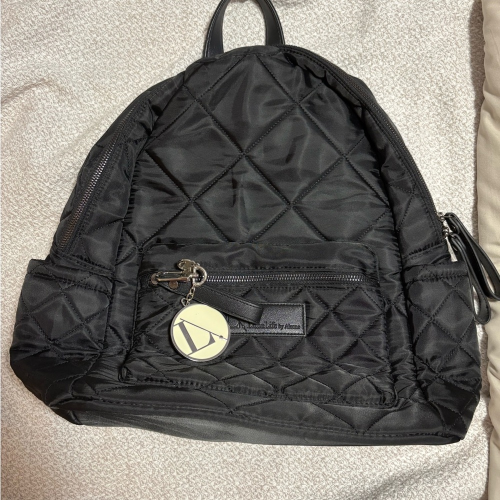 LimeLife by Alcone Black Quilted Backpack Keychain